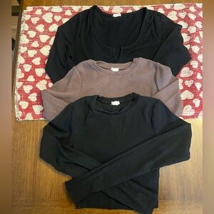 Garage Ribbed Knit Crop Tops
